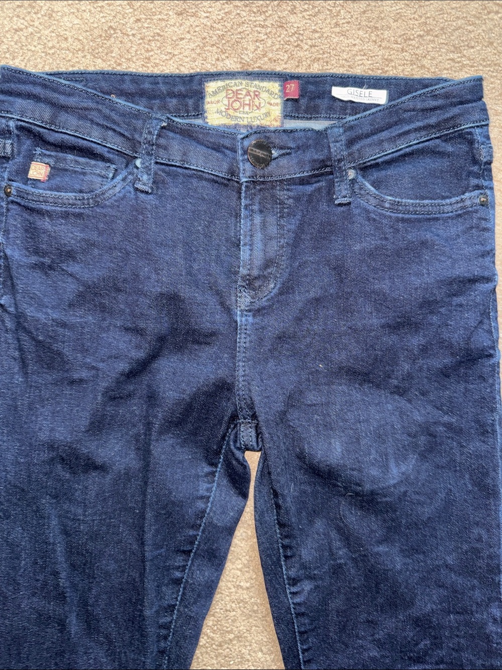 Dear John Gisele Skinny Jeans in Dark Blue Denim